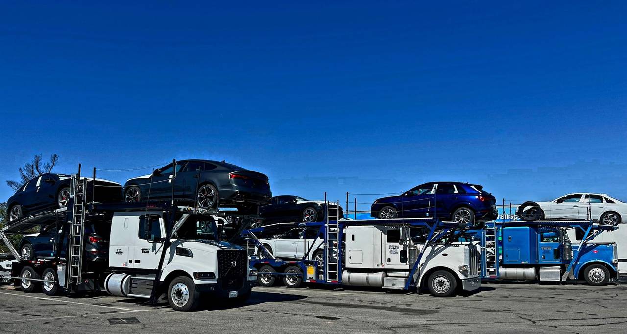 TES Transportation car haulers loaded with new vehicles